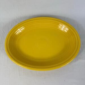 Homer Laughlin FIESTA DAFFODIL Yellow Fiestaware Oval Serving Platter USA 11"